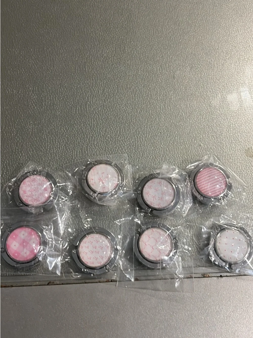 Pink Decorative Phone Purse Hook - Set of 8